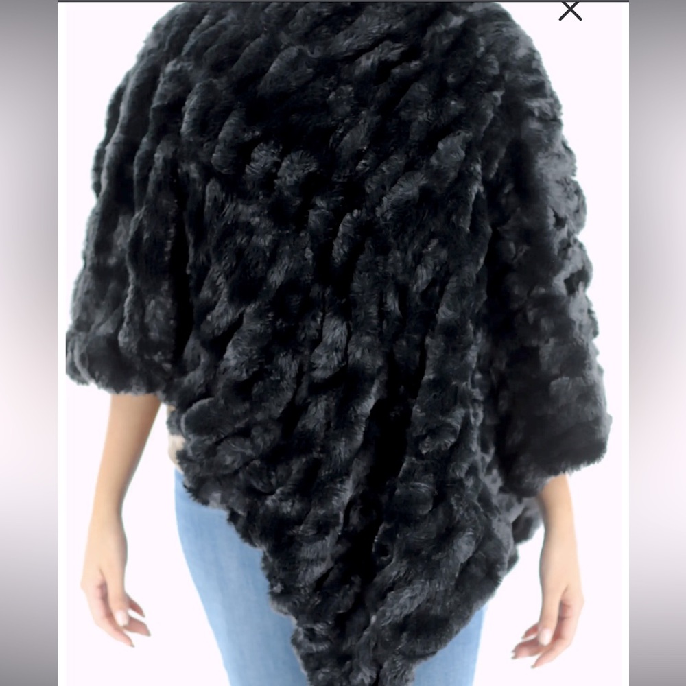 La Fiorentina rabbit fur poncho